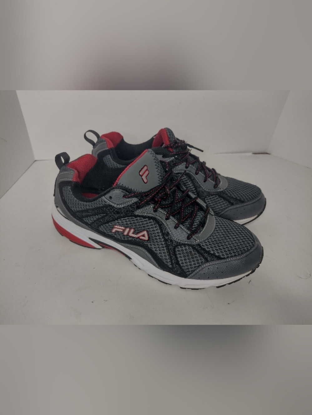 Fila Black Gray Red 13EEEE 13WWW Extra Wide Running Non Slip/Marking Work Shoes